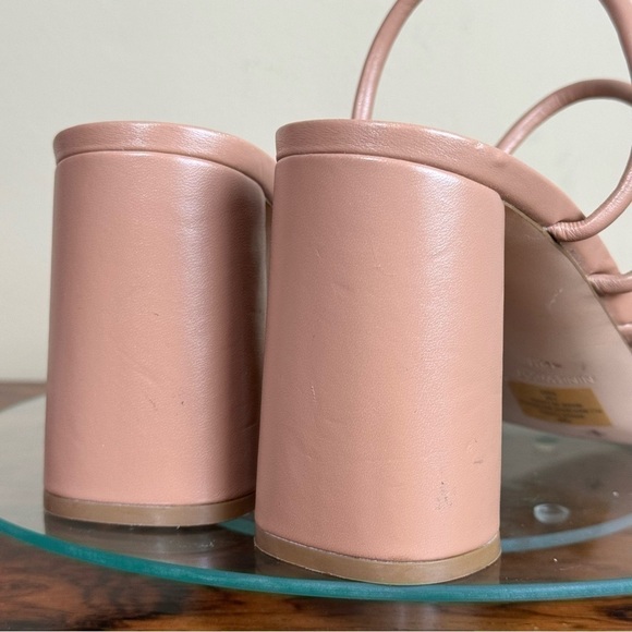 NINE WEST Strappy Open Toe Heel Sandals Platform Block Heels Size 12 - Picture 11 of 15